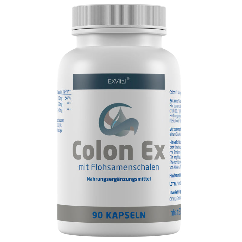 Colon Ex, 90 capsules premium quality with psyllium husks and magnesium, 100 percent natural and gentle, pack of 1 (1 x 81 g) - NewNest Australia