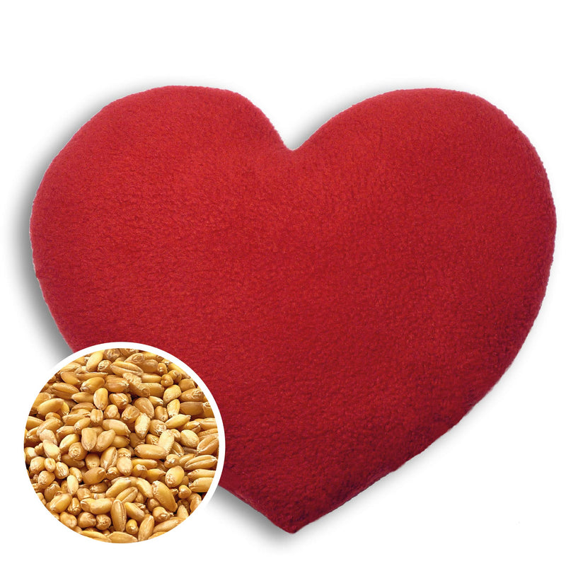 LESCHI heat pillow - grain pillow for microwave - heart shape red - cuddly grain pillow with organic wheat - ideal as a heat source in winter and for the belly fire - NewNest Australia