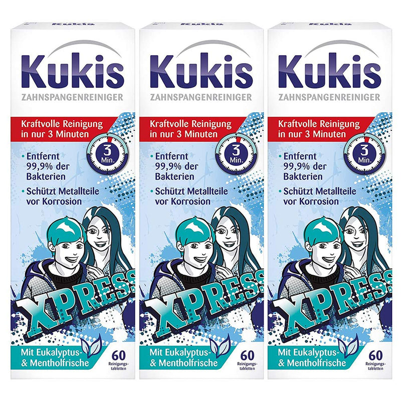 Kukis Braces Cleaner Cleaning Tablets (180 pieces (3 x 60 pieces)) - NewNest Australia