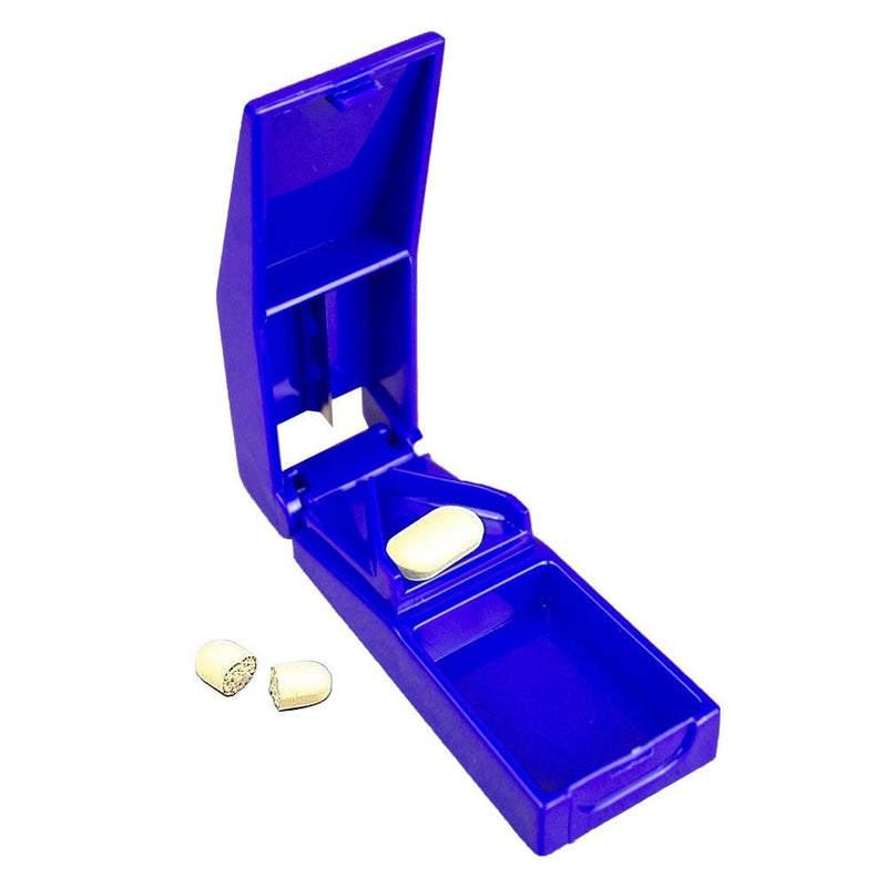 Mobiclinic, tablet divider with container, European brand, tablet crusher, for sorting different tablets, with cutting edge, blue - NewNest Australia