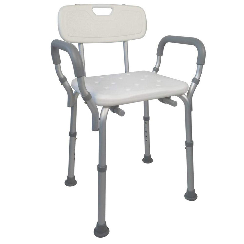 Mobiclinic, Model Puerto Bath Chair For Disabled People Shower Aid Bath Stool For Elderly Bathing Seat With Backrest Height Adjustable Non-Slip Feet Padded Armrests Lightweight - NewNest Australia