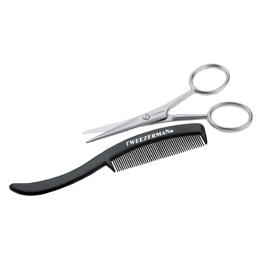 TWEEZERMAN GEAR Beard Scissors and Comb Man Care Grooming Facial Hair Shaping Shortening - NewNest Australia