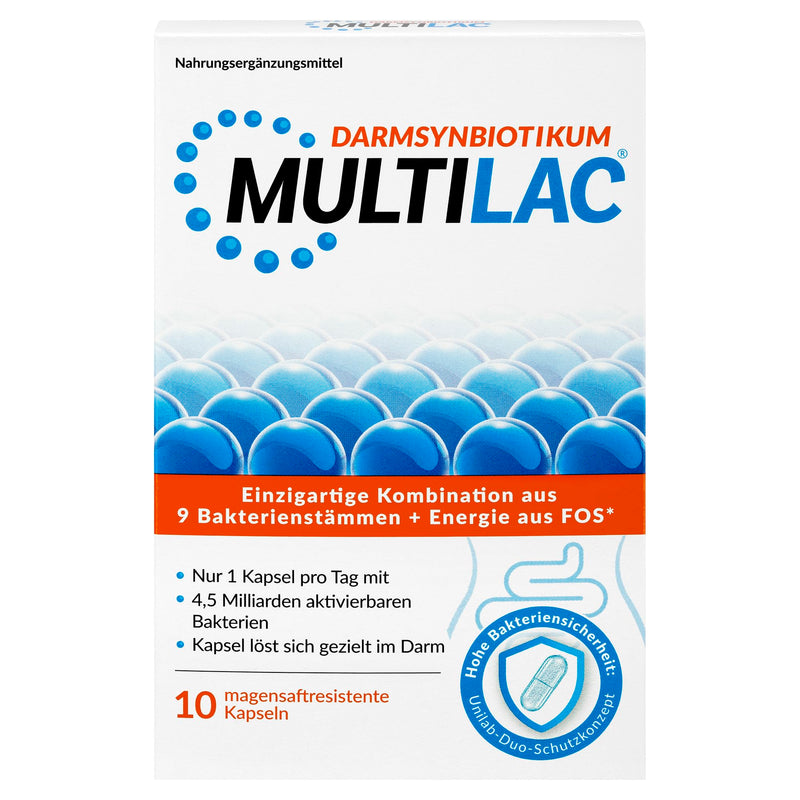 Multilac Intestinal Synbiotic - Supports Intestinal Health With Activated Lactic Acid Bacteria And Fiber, For Balanced Digestion And A Strong Immune System For The Family, 10 Capsules 10 Pieces (Pack Of 1) - NewNest Australia