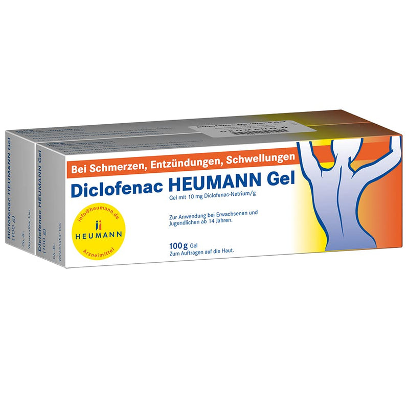 Diclofenac HEUMANN Gel: All-round talent for pain, swelling and inflammation, 200 g 100 g (pack of 2) - NewNest Australia