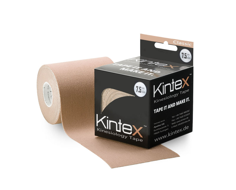 Kintex Kinesiology Tape 7.5cm x 5m, Kinesiology Tape Extra Wide, Physio Tape, Elastic, Waterproof Beige - NewNest Australia