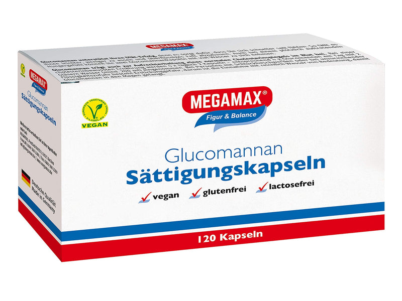 Megamax Glucomannan Saturation Capsules, 120 Capsules, Vegan Weight Loss With Konjac, Glucomannan, High Dosage, Quick Slimming, Easy Weight Loss - Natural Fiber Capsules For Weight Loss - NewNest Australia