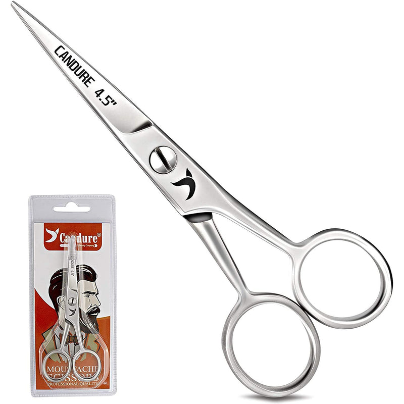 Candure Hair Scissors Mustache Beard Nose & Ears Scissors Stainless Steel Hair Cutting Professional Mustache Scissors and Nose Hair Cutting Scissors, Safety Use for Eyebrows, Eyelashes - NewNest Australia