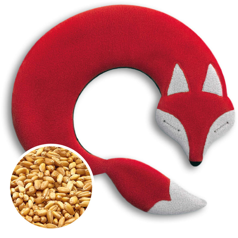 LESCHI heat pillow - grain pillow for microwave - animal fox red - cuddly neck pillow with organic wheat - ideal as a heat source in winter and for tension in the neck, shoulder, neck fire / midnight - NewNest Australia