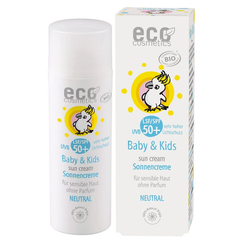 eco cosmetics baby sun cream SPF50+ neutral, waterproof, vegan, without microplastics, natural cosmetics for face and body, 1 x 50ml - NewNest Australia