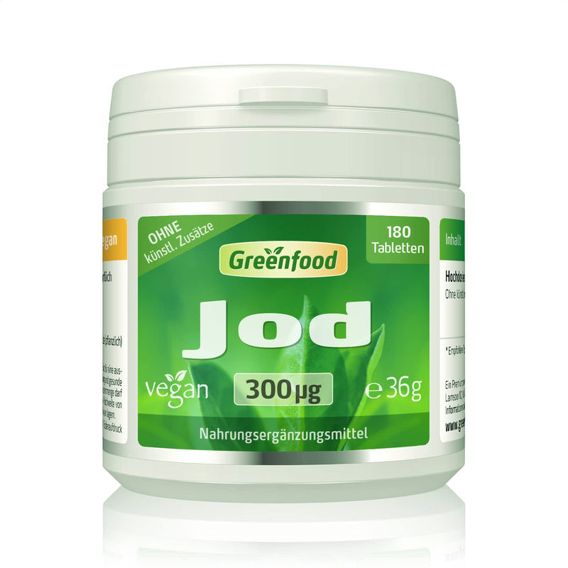 Iodine, 300 µg, high dose, 180 tablets, vegan - optimal iodine supply. Good for the thyroid, nervous system and skin. WITHOUT artificial additives. Without genetic technology. 180 pieces (pack of 1) - NewNest Australia