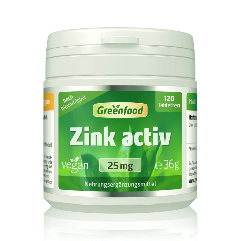 Zinc active, 25 mg, high dose, 120 tablets, vegan - high availability. For testosterone levels, fatty acid and carbohydrate metabolism. WITHOUT artificial additives. Without genetic technology. 120 pieces (pack of 1) - NewNest Australia