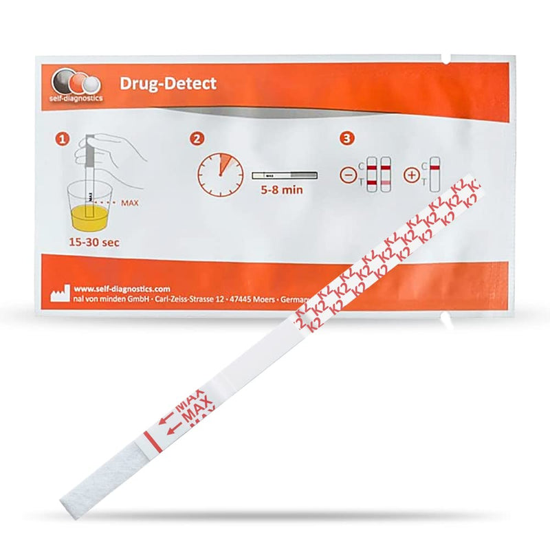 self-diagnostics rapid drug test synthetic cannabinoids (K2) - Spice - cut-off: 50 ng/ml - 5 test strips - drug detection - diving test - urine test - K2/Spice test - 5 min drug test urine - NewNest Australia