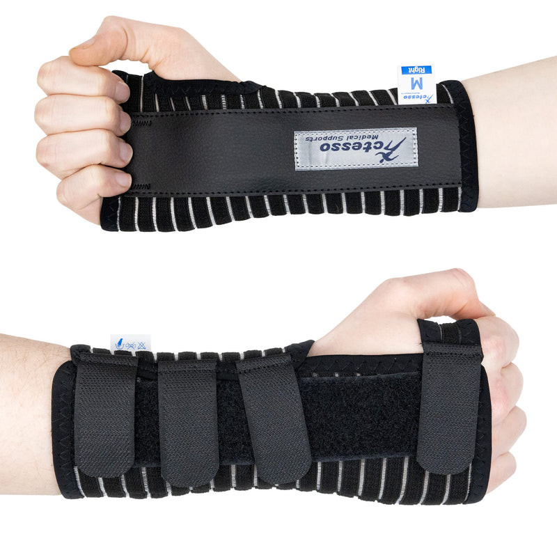 Actesso Breathable Wrist Splint Wrist Support - Relief for Carpal Tunnel Syndrome, Sprains, RSI and Tendinitis/Tendonitis (Black, M, Right) - NewNest Australia