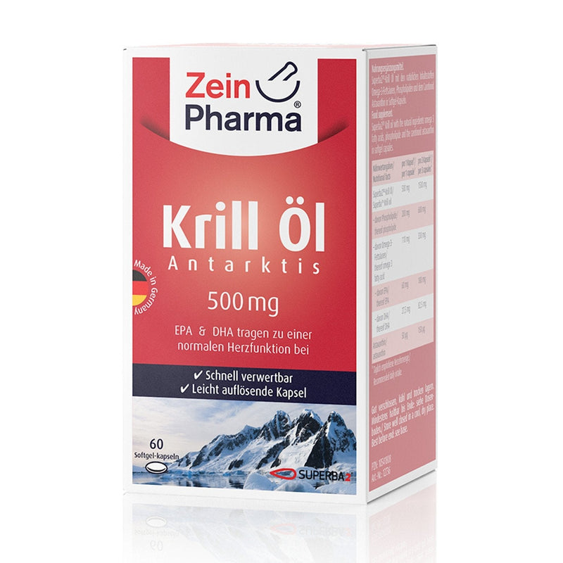 Zein Pharma Krill Oil Capsules 500 mg, Pack of 60 (1 x 42 g) - NewNest Australia