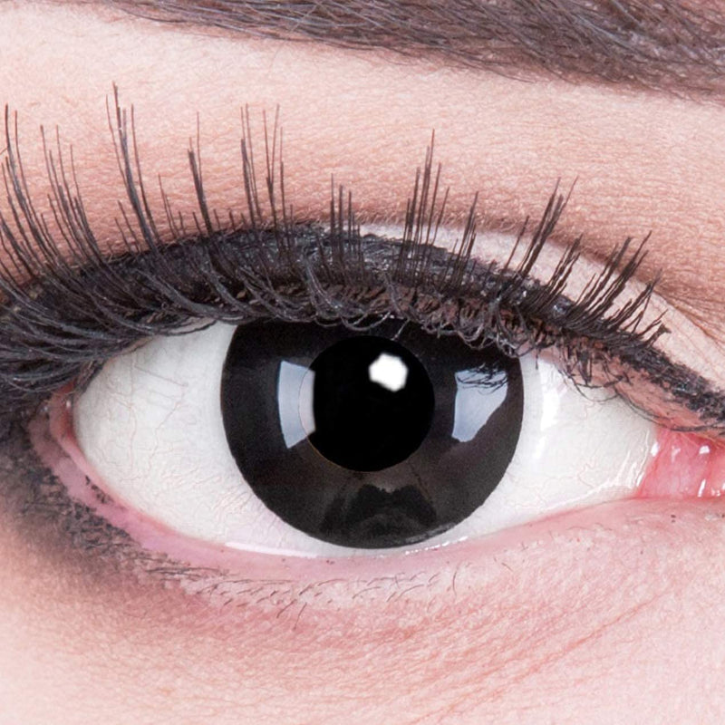 Colored contact lenses 1 pair of black Black Out 1 pair of black - top quality for Halloween, carnival, carnival Halloween free contact lens case without strength - NewNest Australia