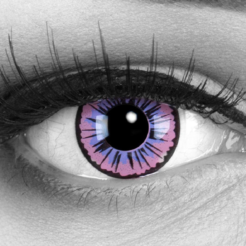 Funnylens 1 Pair Of Colored Purple Crazy Fun Annual Contact Lenses Purple Fairy With Black Rim Perfect For Carnival, Carnival And Halloween, Halloween. With Free Lens Case! - NewNest Australia