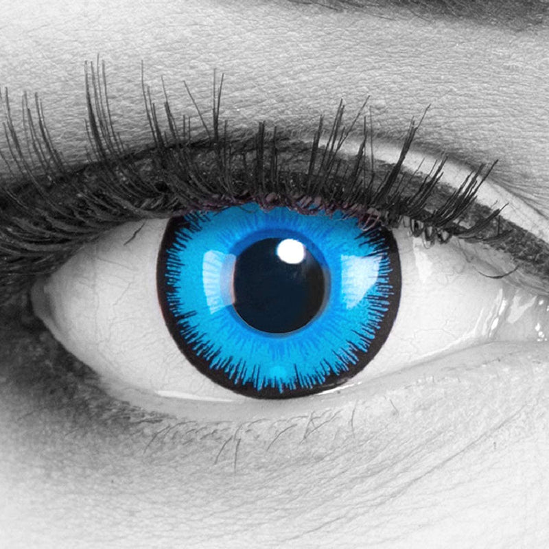 Colored contact lenses Meralens 1 pair Cosplay Manga Crazy Fun blue annual lenses Alper with free lens case. Perfect for Halloween, carnival and fancy dress costumes. 0.0 diopters 8.6 millimeters 14.00 millimeters 2 - NewNest Australia