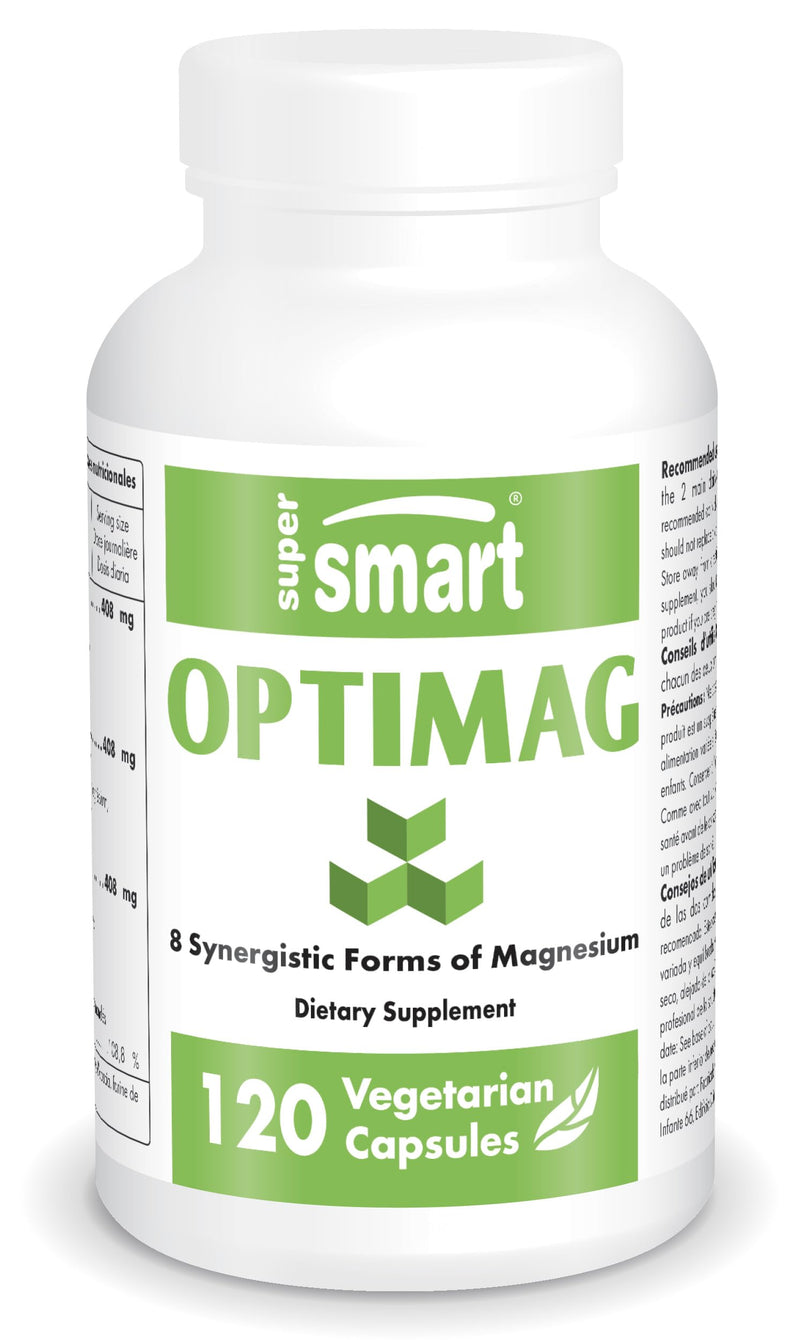 Supersmart - Optimag - Minerals - Magnesium Formula With 8 Different Forms Of Magnesium For Optimal Assimilation To Combat Magnesium Deficiency | Non-Gmo - 120 Vegetarian Capsules - NewNest Australia