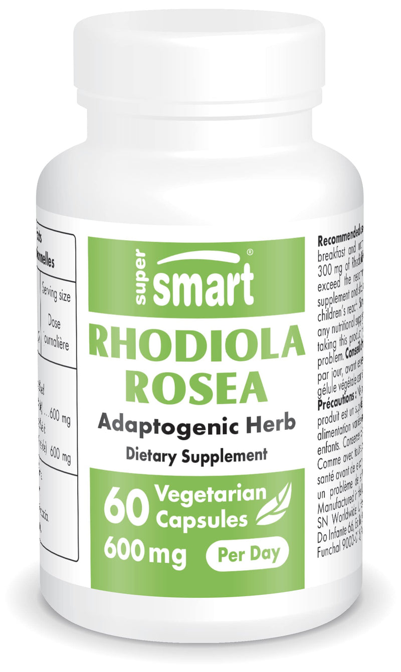 Rhodiola Rosea 600Mg Per Day - Anti-Stress And Anti-Fatigue - Rhodiola Extract - Increases Physical Endurance - Extract With Rosavin And Salidroside - 100% Vegan - 60 Capsules - Supersmart - NewNest Australia