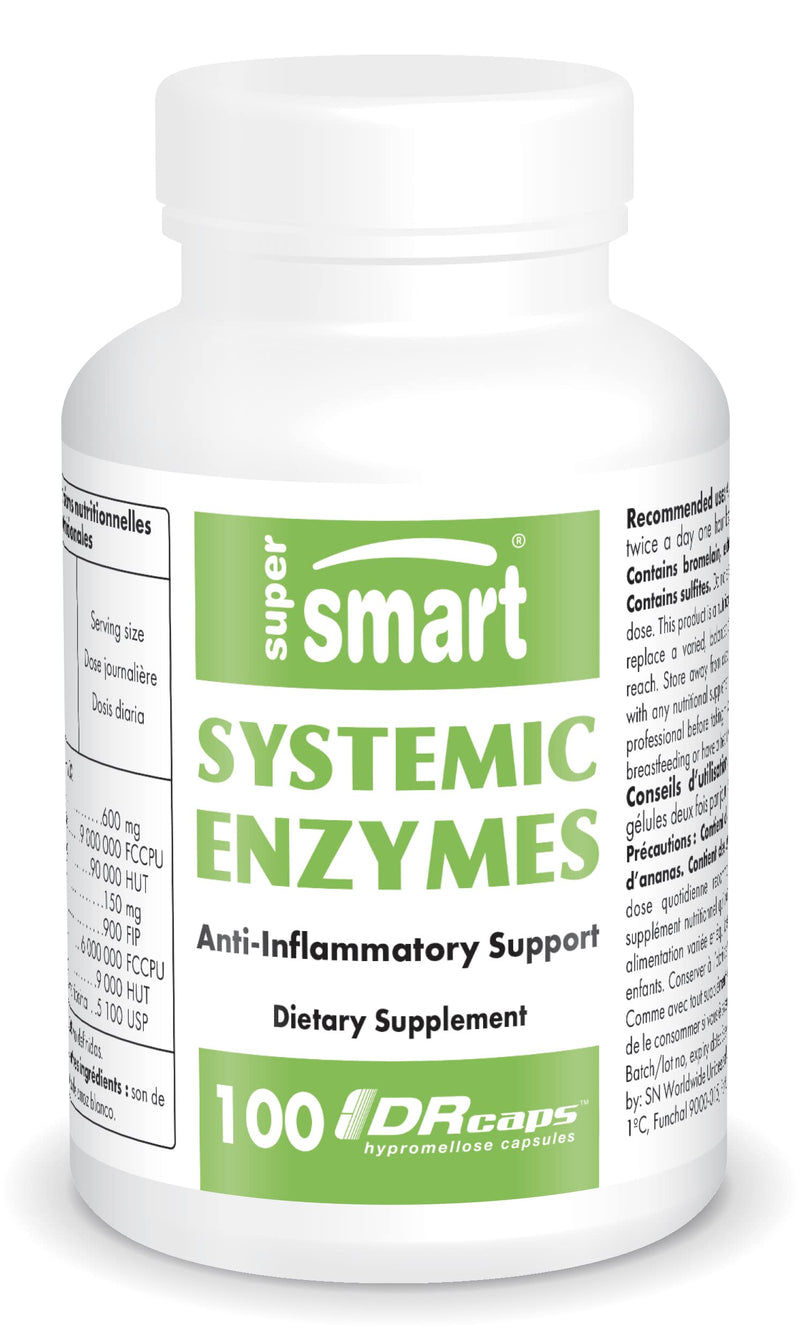 Systemic Enzymes - Strong Anti-Inflammatory Effect - 8 Enzymes | Pancreatin - Brommelain - Protease - Trypsin - Lipase - Papain - Peptidase - Chymotrypsin | Vegan - Drcaps‚Ñ - Supersmart - NewNest Australia