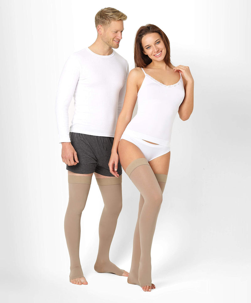 Medical Thigh Compression Stockings - With Open Toe - For Men And Women - (Class 2, 23-32 Mmhg, 120 Den) - Thrombosis Stockings - Support Stockings For Flights - Pani Teresa Medica Beige Size 3 - Long: A - Look At The Third Picture - NewNest Australia