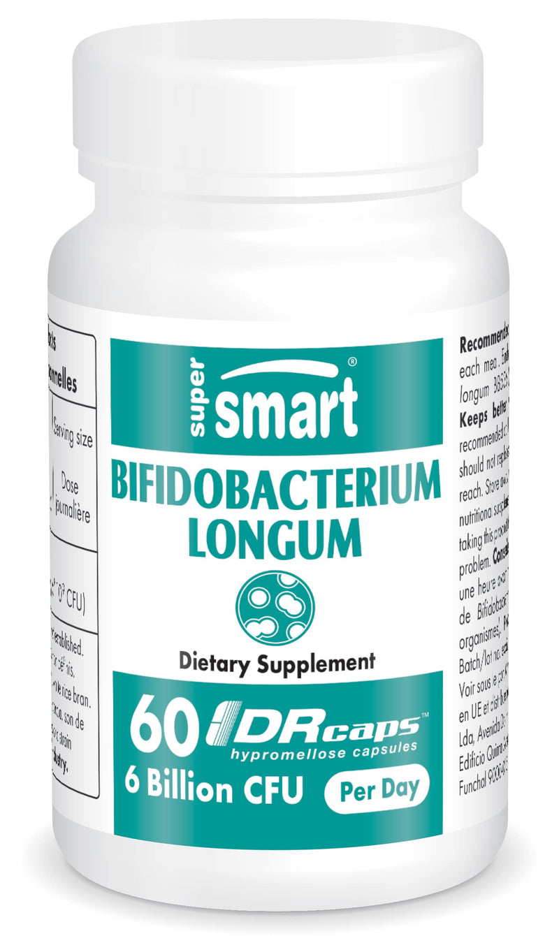 Supersmart - Bifidobacterium Longum 75 mg per serving - Probiotics for intestinal health & intestinal flora | Non GMO & Gluten Free - 60 DR Capsules - NewNest Australia