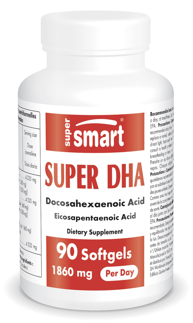Super DHA - Heart and Brain - Docosahexaenoic Acid - Eicosapentaenoic Acid - Natural Omega-3 Formula - Sustainable Fishing - GMO Free - Supersmart - NewNest Australia