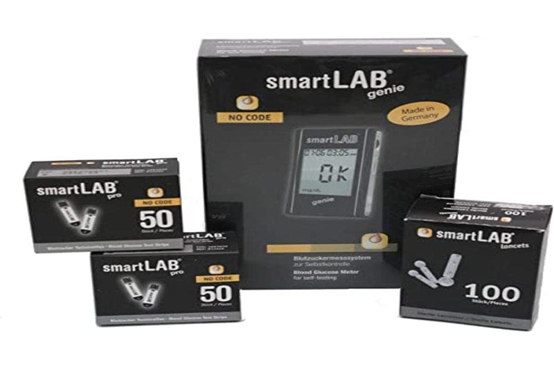 Smartlab Genie Blood Glucose Monitoring System Bundle | Measurement Combination Set With 100 Blood Sugar Test Strips & 100 Lancets For Everyday Diabetes Blood Glucose Monitoring System | Precision Measuring Blood Pressure With Large Display - NewNest Australia