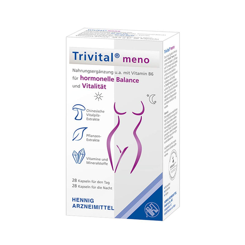 TRIVITAL meno: For hormonal balance and vitality, vegan, lactose-free, gluten-free, 56 capsules 56 pieces (pack of 1) - NewNest Australia