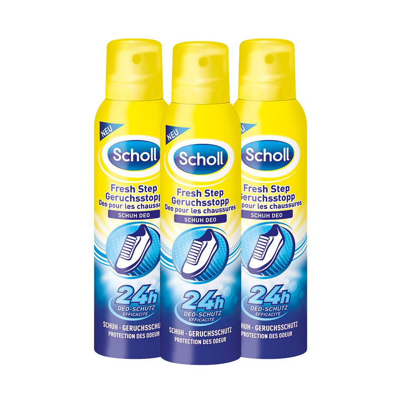 Scholl Fresh Step Odor Stop Shoe Spray, Fresh Shoes, Pack of 3 (3 x 150 ml) - NewNest Australia