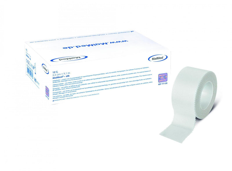 maimed Silk Roll Plaster Adhesive Plaster 2.5 cm x 9.1 m (12 Rolls) - NewNest Australia
