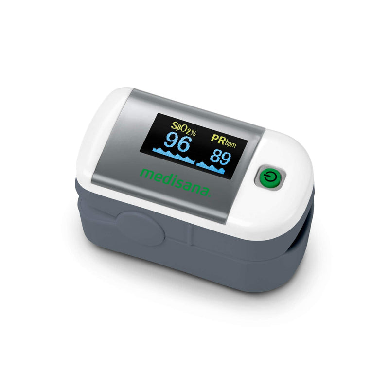 medisana PM 100 pulse oximeter, measurement of oxygen saturation in the blood, finger pulse oximeter with OLED display and one-touch operation, white single - NewNest Australia