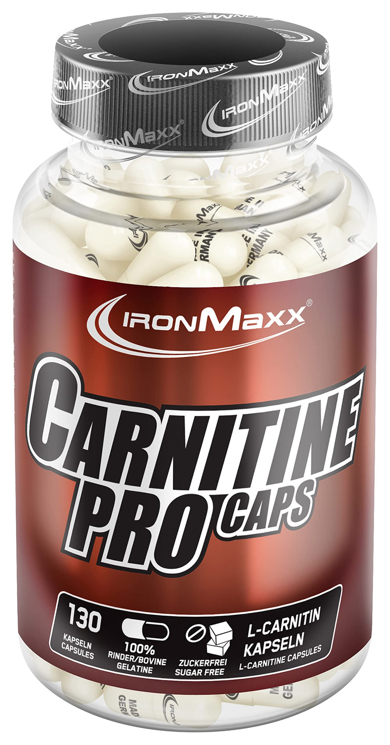 IronMaxx Carnitine Pro Caps - 130 Capsules | 750mg L-Carnitine Tartrate per capsule | particularly effective before training sessions | ideal during diet phases - NewNest Australia