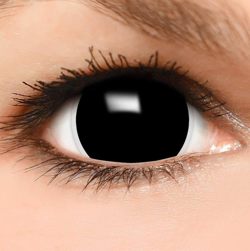FUNZERA Colored Mini Black Sclera Contact Lenses Including Container - Top Lens Finder Brand Quality, 1 Pair (2 Pieces) - NewNest Australia