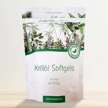 VivaNutria Krill Oil Capsules Pack of 300 I Small Softgel Capsules | easy to swallow I with 500 mg of pure Antarctic krill oil I best quality - large 3-month pack I Krill oil softgels - NewNest Australia