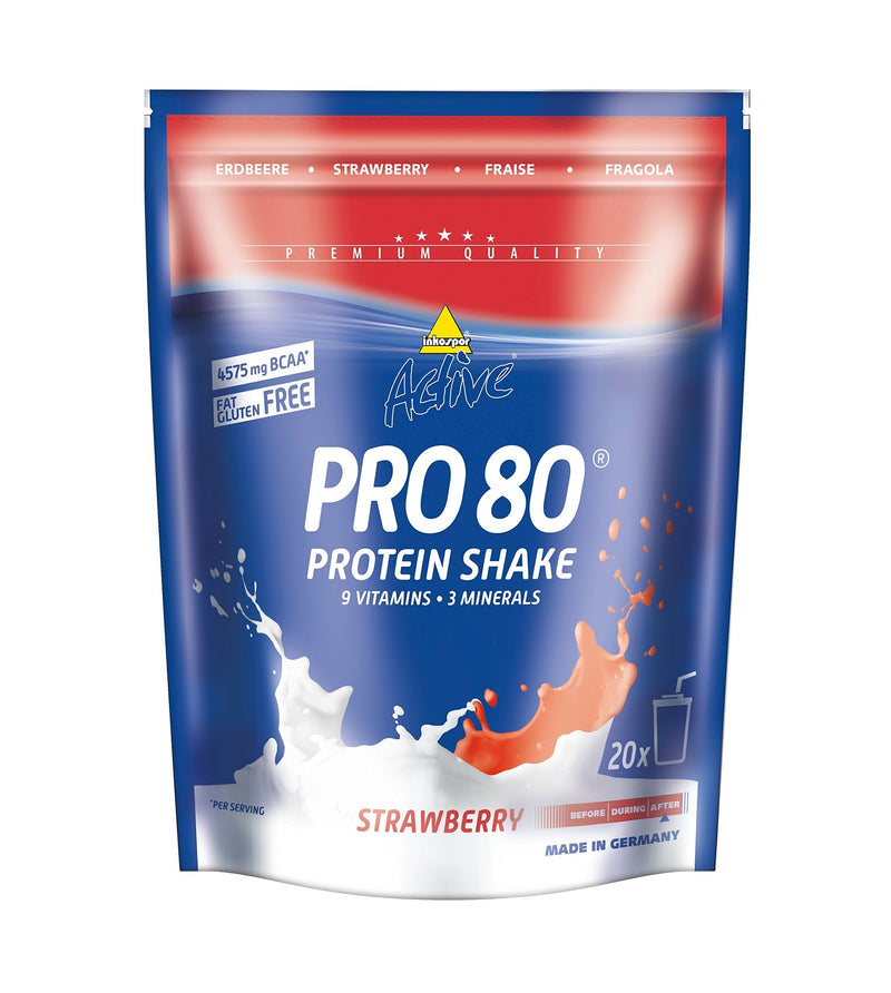 Inkospor Active Pro 80 Protein Shake, strawberry, 500g bag - NewNest Australia