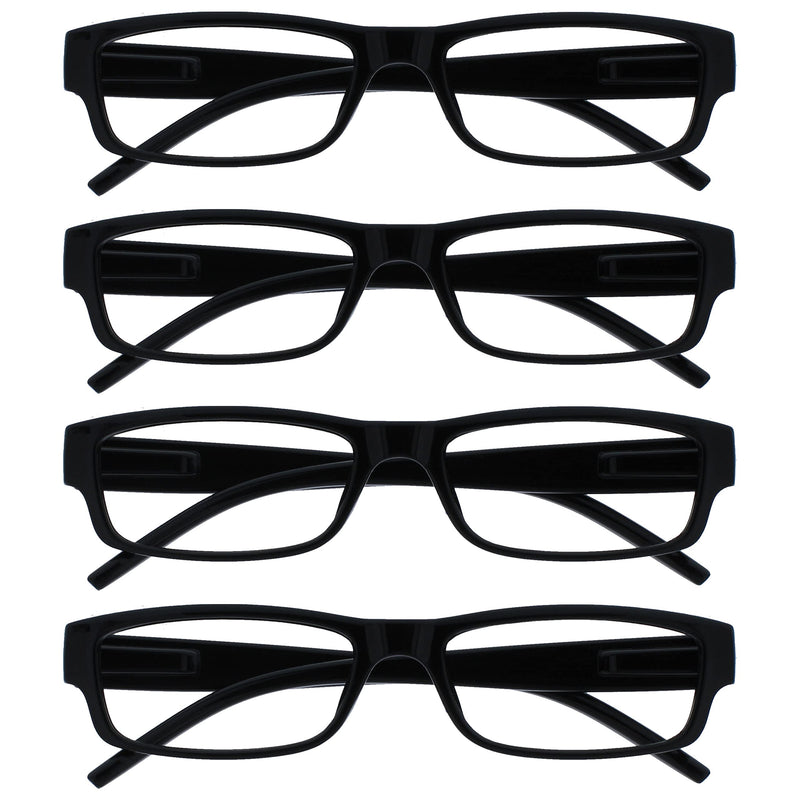 The Reading Glasses CompanyThe Reading Glasses Company Black Lightweight Comfortable Reader Value Pack of 4 Designer Style Men Women UVR4PK032 +1.50 - NewNest Australia
