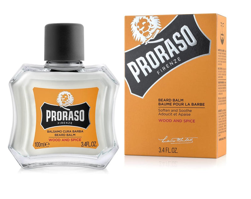 Proraso Beard Balm, Wood and Spice, 100 ml, scented beard balm protects and nourishes the beard and helps relieve itching and irritation, Made in Italy - NewNest Australia