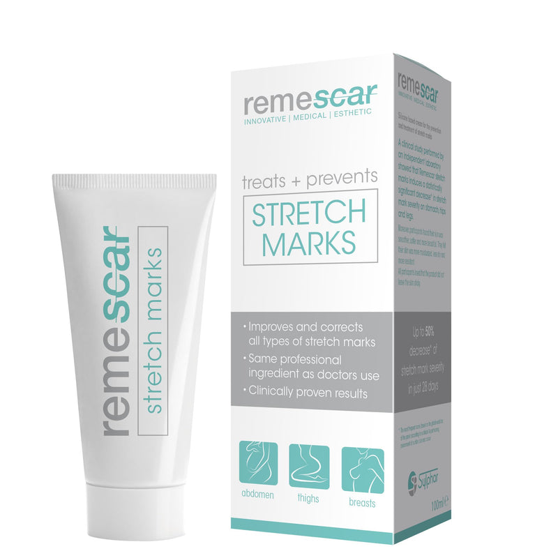 Remescar Stretch Marks Silicone Cream 100ml - Cream for scars caused by stretch marks - Clinically proven preventive measure for stretch marks & removal cream - NewNest Australia