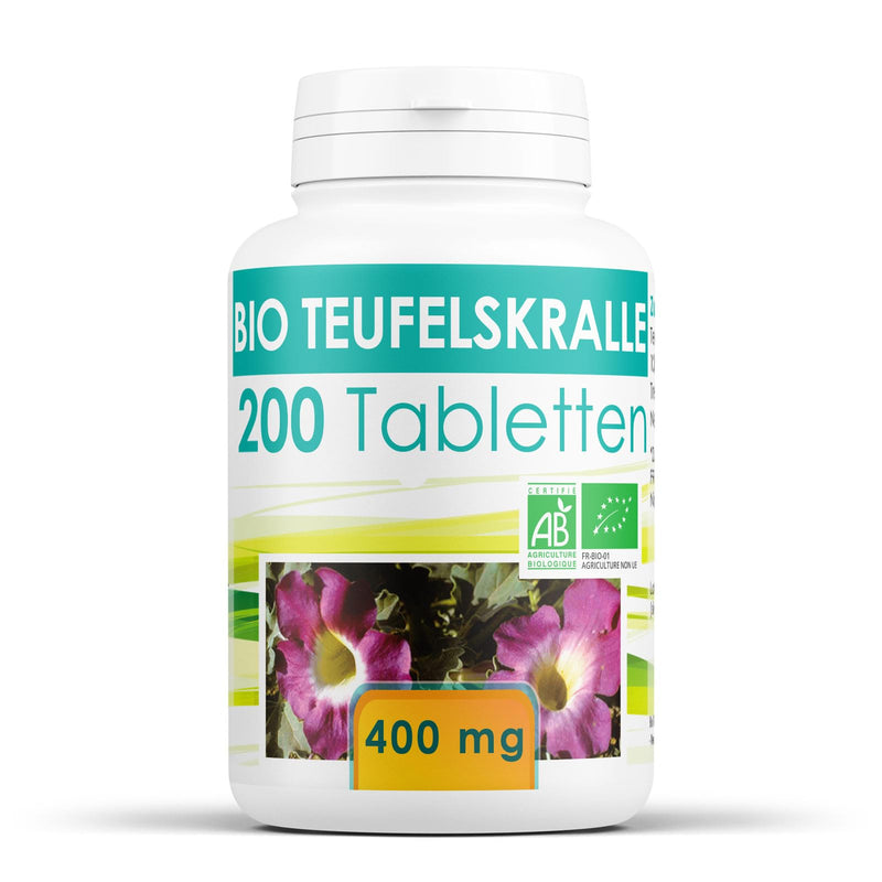 Organic devil's claw (Harpagophytum procumbens) 400mg - 200 tablets 200 pieces (pack of 1) - NewNest Australia