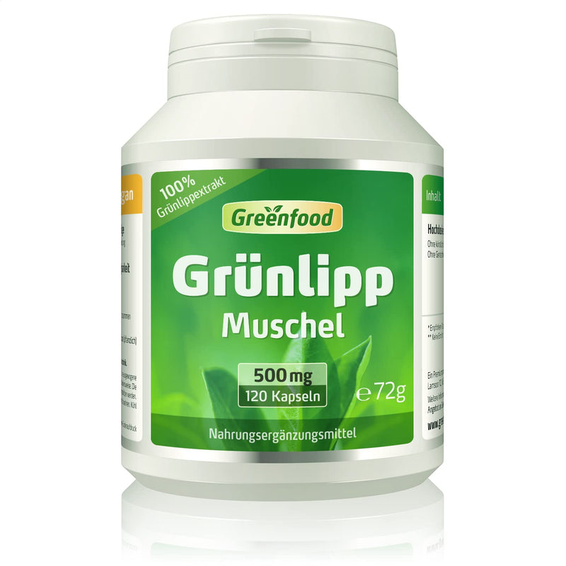 Green-lipped mussel, 500 mg, high-dose extract, 120 capsules - WITHOUT artificial additives. Without genetic technology. 120 pieces (pack of 1) - NewNest Australia