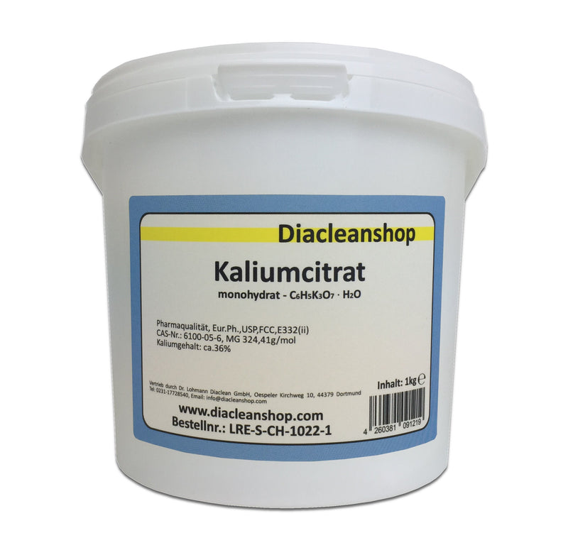 Potassium citrate monohydrate 1kg - potassium content 36% - pharmaceutical quality at least 99% - powder - E332 - NewNest Australia