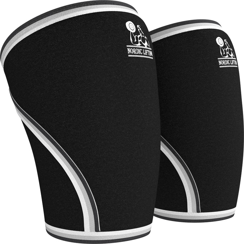 Nordic Lifting Knee Supports (1 Pair) Support & Compression For Weightlifting, Powerlifting & Cross Training - 7Mm Neoprene Support For The Best Squats - For Both Women And Men - (L, Black) - NewNest Australia