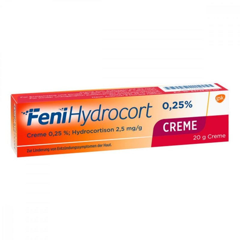FeniHydrocort cream 0.25%, hydrocortisone 2.5 mg/g 20 g 20 g (pack of 1) - NewNest Australia