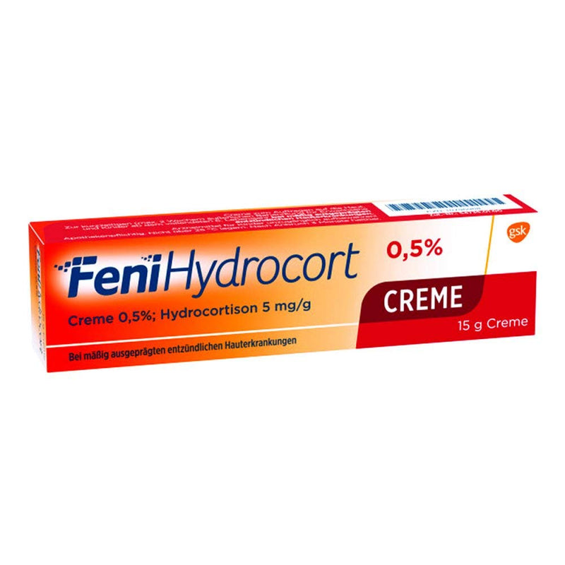 FeniHydrocort cream 0.5%, hydrocortisone 5 mg/g, triple effective for skin inflammation: relieves itching, reduces swelling, reduces redness, 15 g 15 g (pack of 1) - NewNest Australia