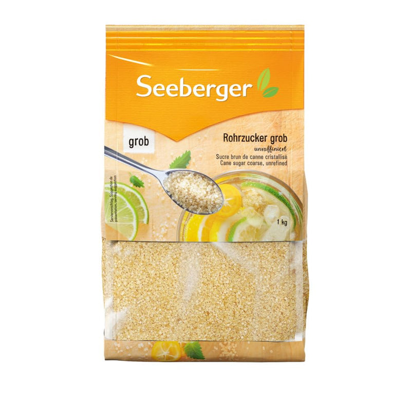 Seeberger cane sugar coarse pack of 5: whole cane sugar particularly aromatic - ideal for cocktails and baking - coarse - unrefined, vegan (5 x 1 kg) 1 kg (pack of 5) - NewNest Australia