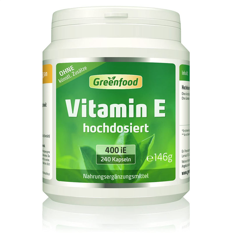 Vitamin E, 400 Iu, High Dose, 240 Capsules - Supports The Protection Of Cells Against Oxidative Stress. Without Artificial Additives. Without Genetic Technology. 240 Pieces (Pack Of 1) - NewNest Australia