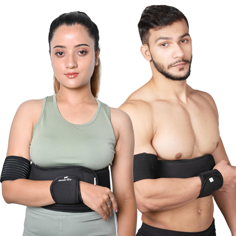 Wonder Care-Left Right Shoulder Immobilizer Arm Sling Elastic Bandage For Clavicle Luxation Shoulder Stabilizer Compression Brace Post Rotator Cuff Surgery - Black - NewNest Australia
