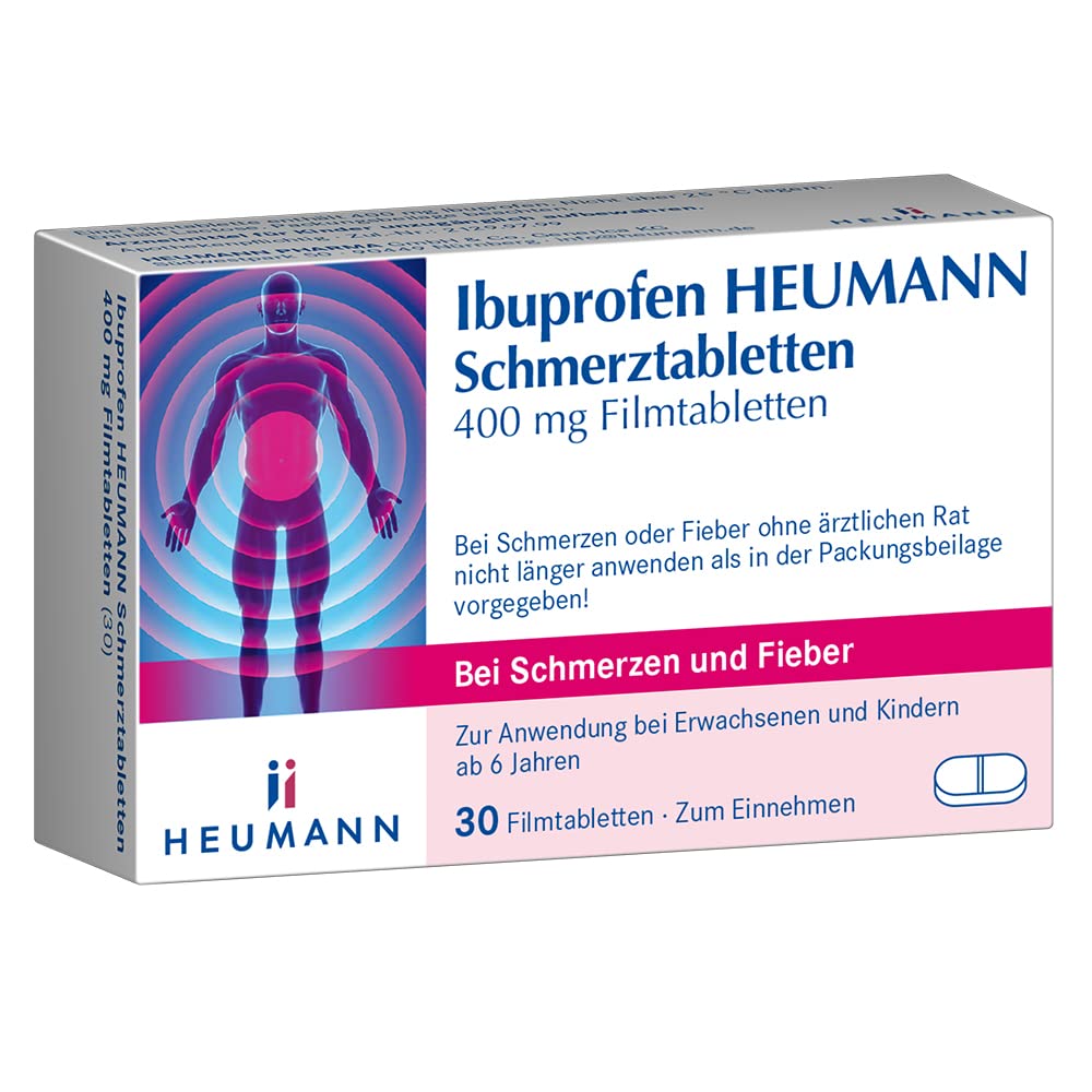 Ibuprofen HEUMANN pain tablets 400 mg film-coated tablets: for mild to moderate pain, fever-reducing & anti-inflammatory tablets, 30 pieces (pack of 1) - NewNest Australia