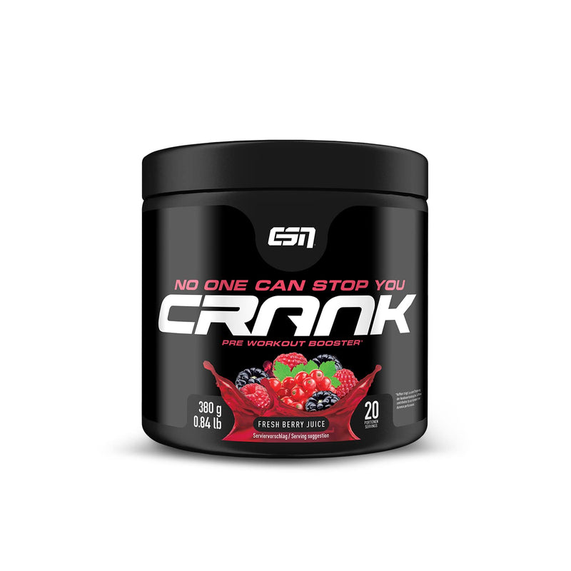ESN Crank, Fresh Berry Juice, 380g, complete pre-workout booster 380 g (pack of 1) - NewNest Australia